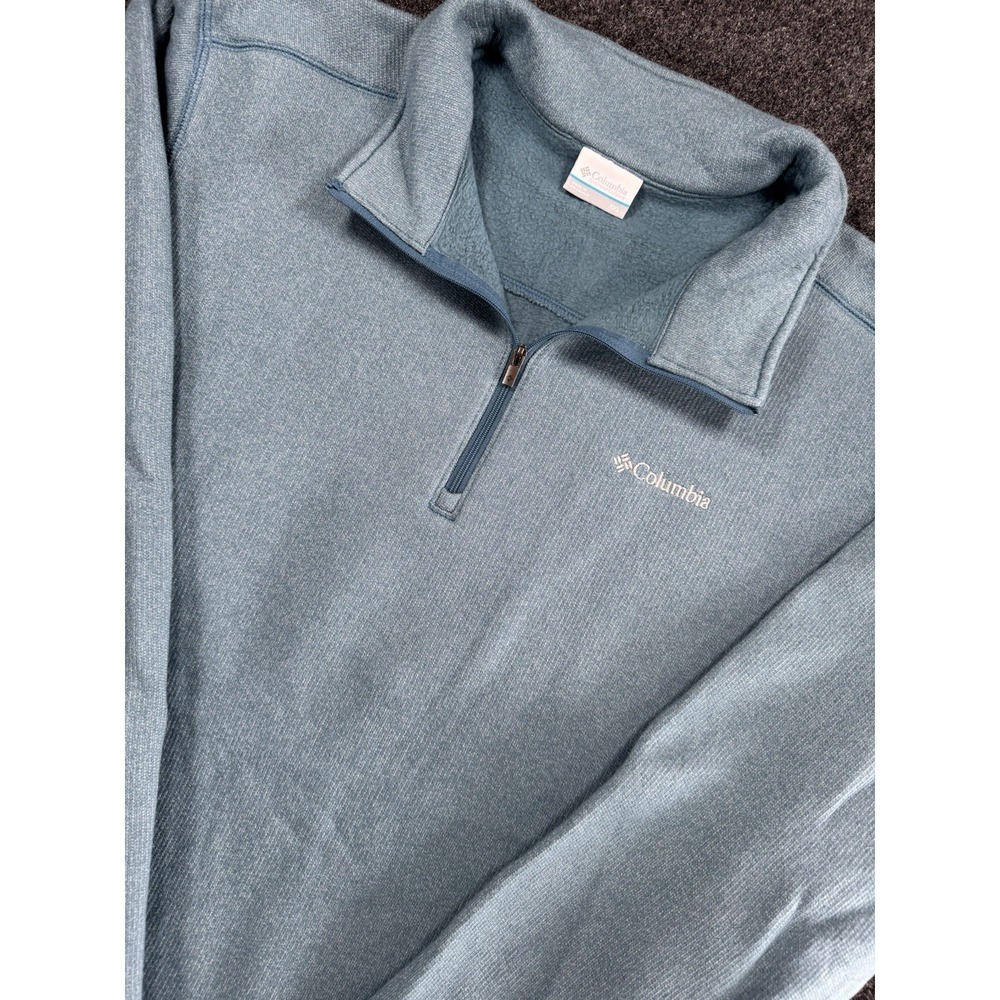 Columbia 1/4 Zip Fleece Pullover XXL Blue Outdoor Sweatshirt Jacket